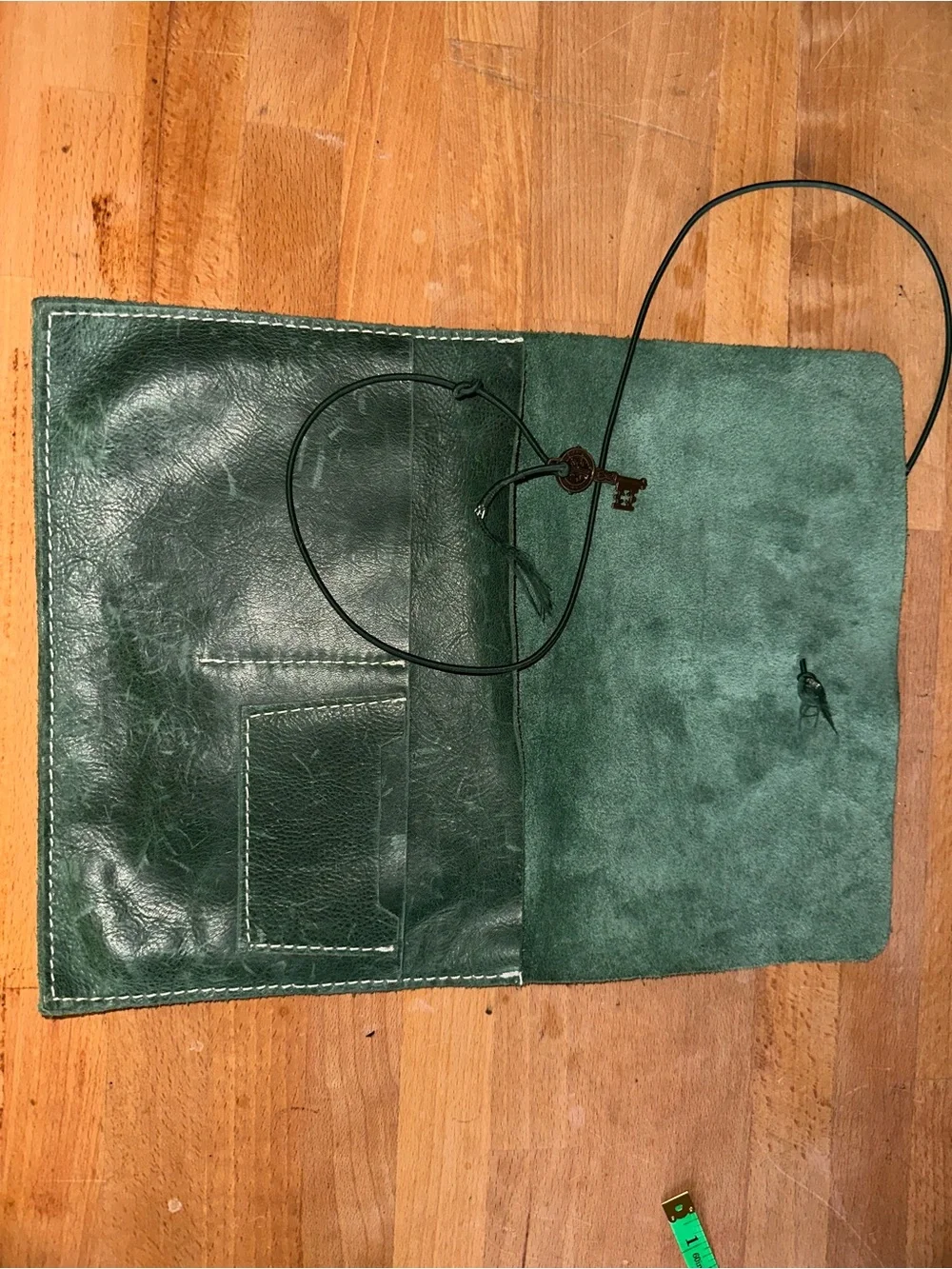 Leather Travel Journal Cover - Green